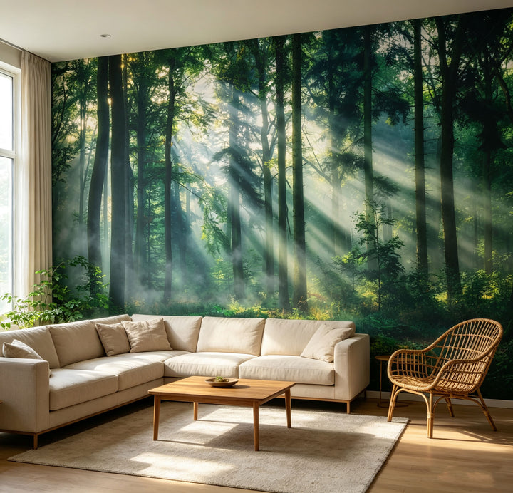 Sunlight piercing through the forest-B002