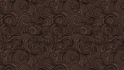 Abstract Swirl Mural Wallpaper — Dark Brown and Charcoal Lines